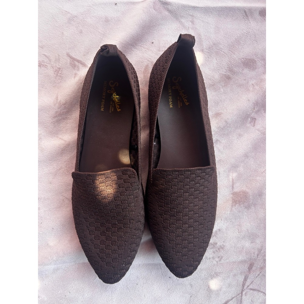 Seychelles Brown Knit Pointed Toe Loafers Memory Foam Flats Size 7